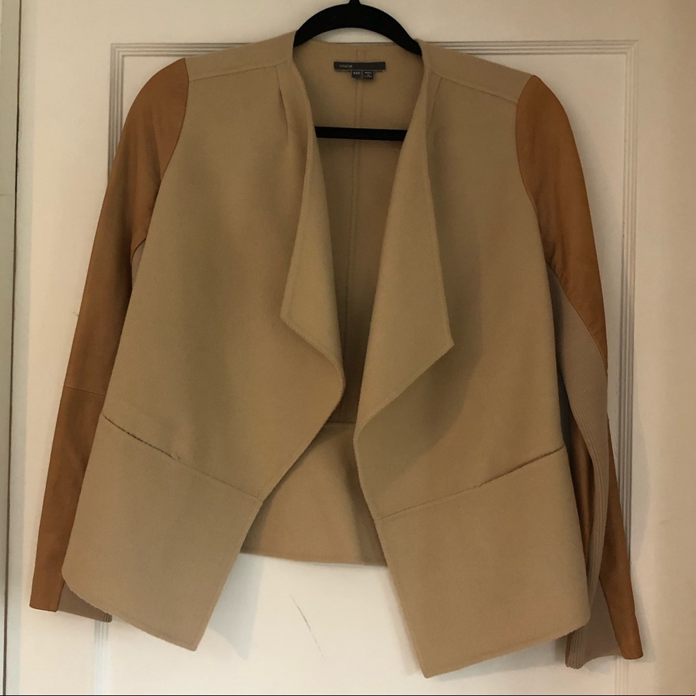 Vince Leather & Wool Blazer